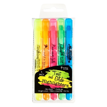 Mostrar detalles de Twist and Glide 5 Piece Gel Highlighter Set Imagen de Twist and Glide 5 Piece Gel Highlighter Set