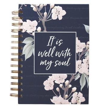 Mostrar detalles de It Is Well Large Wirebound Journal in Navy Imagen de It Is Well Large Wirebound Journal in Navy
