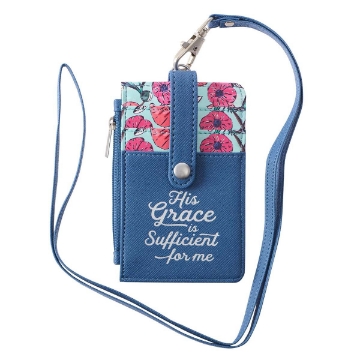 Mostrar detalles de His Grace is Sufficient Faux Leather ID Card Holder Imagen de His Grace is Sufficient Faux Leather ID Card Holder