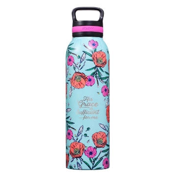 Mostrar detalles de His Grace Stainless Steel Water Bottle - 2 Corinthians 12:9 Imagen de His Grace Stainless Steel Water Bottle - 2 Corinthians 12:9