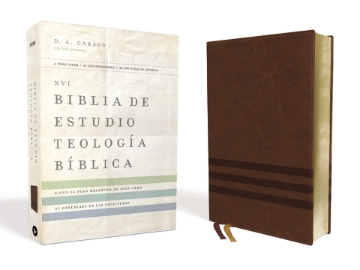 Mostrar detalles de NVI Biblia de Estudio, Teologia Biblica, Leathersoft, Cafe, Interior a cuatro colores Imagen de NVI Biblia de Estudio, Teologia Biblica, Leathersoft, Cafe, Interior a cuatro colores