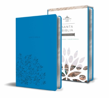 Mostrar detalles de Biblia RVR1960 letra grande. Simil piel azul, tamaño manual Imagen de Biblia RVR1960 letra grande. Simil piel azul, tamaño manual