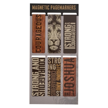 Mostrar detalles de Strong and Courageous Magnetic Bookmark Set - Joshua 1:9 Imagen de Strong and Courageous Magnetic Bookmark Set - Joshua 1:9
