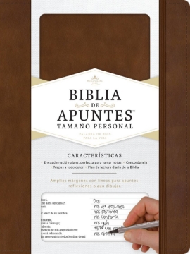 Mostrar detalles de RVR 1960 Biblia de apuntes tamaño personal, café símil piel Imagen de RVR 1960 Biblia de apuntes tamaño personal, café símil piel