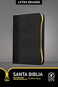 Mostrar detalles de Santa Biblia NTV, Edicion ziper con referencias, letra grande - SentiPiel Negro Imagen de Santa Biblia NTV, Edicion ziper con referencias, letra grande - SentiPiel Negro