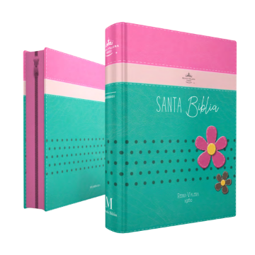 Mostrar detalles de Biblia RVR1960 Bolsillo Primor Fucsia/Rosa/Turquesa con flores Imagen de Biblia RVR1960 Bolsillo Primor Fucsia/Rosa/Turquesa con flores