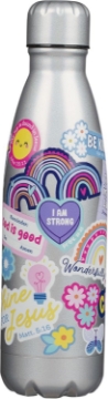 Mostrar detalles de Botella para agua delgada de acero inoxidable para niñas: Shine for Jesus Imagen de Botella para agua delgada de acero inoxidable para niñas: Shine for Jesus