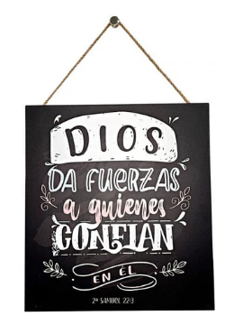 Mostrar detalles de Cuadro decorativo de madera "Dios da fuerzas" Imagen de Cuadro decorativo de madera "Dios da fuerzas"