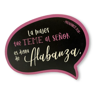 Mostrar detalles de Plaqué forma diálogo, Colección palabras sabias de la Biblia «La Mujer que teme al Señor» Imagen de Plaqué forma diálogo, Colección palabras sabias de la Biblia «La Mujer que teme al Señor»