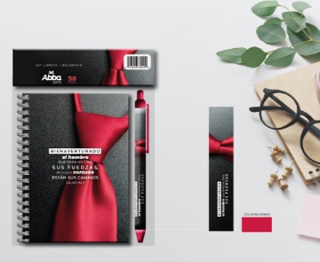 Mostrar detalles de Pack libreta anillas con bolígrafo. Bienaventurado el hombre Imagen de Pack libreta anillas con bolígrafo. Bienaventurado el hombre