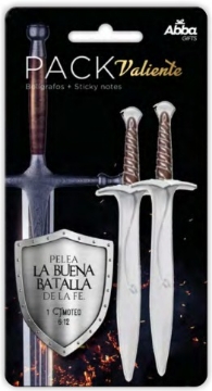 Mostrar detalles de Pack creativo 2 bolis + sticky notes. Valiente Imagen de Pack creativo 2 bolis + sticky notes. Valiente