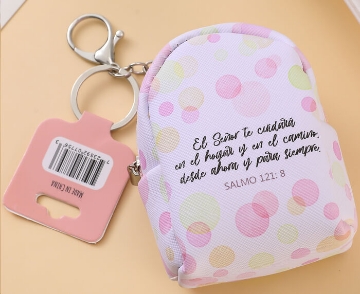 Mostrar detalles de Llavero Mochila/monedero. El Señor te cuidará Imagen de Llavero Mochila/monedero. El Señor te cuidará