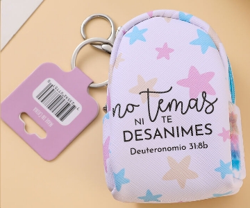 Mostrar detalles de Llavero Mochila/monedero. No temas ni te desanimes Imagen de Llavero Mochila/monedero. No temas ni te desanimes