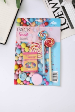 Mostrar detalles de Pack creativo 2 bolis + sticky notes. Sweet Imagen de Pack creativo 2 bolis + sticky notes. Sweet