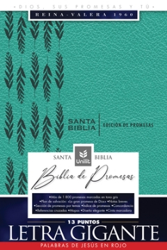 Mostrar detalles de Santa Biblia de Promesas Reina Valera 1960 / Letra Gigante / Piel Especial con Índice y Cierre / Turquesa Imagen de Santa Biblia de Promesas Reina Valera 1960 / Letra Gigante / Piel Especial con Índice y Cierre / Turquesa