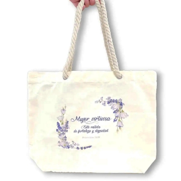 Mostrar detalles de Bolso Grande de Algodón - Mujer Virtuosa Imagen de Bolso Grande de Algodón - Mujer Virtuosa