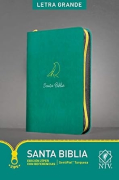 Mostrar detalles de Santa Biblia NTV, Edicion ziper con referencias, letra grande - SentiPiel Turquesa Imagen de Santa Biblia NTV, Edicion ziper con referencias, letra grande - SentiPiel Turquesa