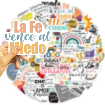 Mostrar detalles de Stickers - 50 unidades de citas bíblicas en español (Grandes) Imagen de Stickers - 50 unidades de citas bíblicas en español (Grandes)