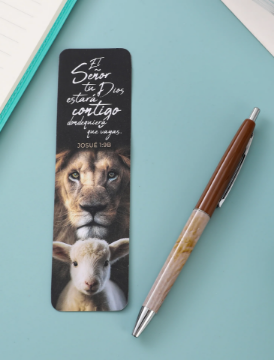 Mostrar detalles de Bolígrafo con Separador - El Señor tu Dios estará... Josué 1:9B Imagen de Bolígrafo con Separador - El Señor tu Dios estará... Josué 1:9B