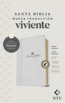 Mostrar detalles de Biblia manual NTV, letra grande con Filament (SentiPiel, Blanco, Letra Roja, Con índice) Imagen de Biblia manual NTV, letra grande con Filament (SentiPiel, Blanco, Letra Roja, Con índice)