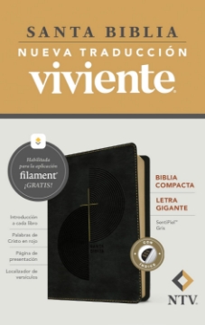 Mostrar detalles de Biblia compacta NTV, letra gigante con Filament (SentiPiel, Gris, Letra Roja, Con índice) Imagen de Biblia compacta NTV, letra gigante con Filament (SentiPiel, Gris, Letra Roja, Con índice)