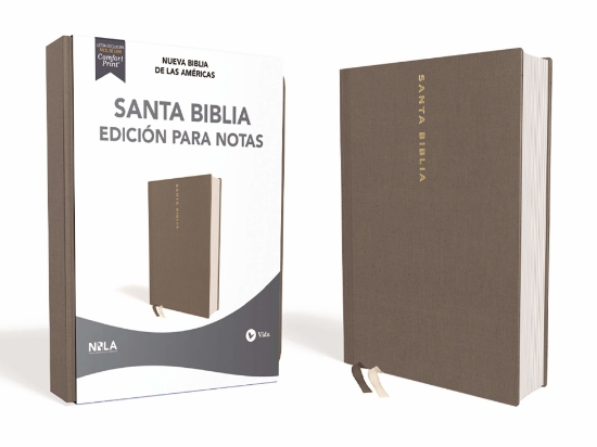 Imagen de Santa Biblia Edicion para Notas NBLA (Tapa Dura/Tela, Gris, Letra Roja)