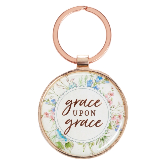 Imagen de Grace Upon Grace - John 1:16 Keyring in Tin
