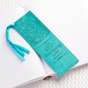 Imagen de Everlasting Love Teal Faux Leather Bookmark - Jeremiah 31:3