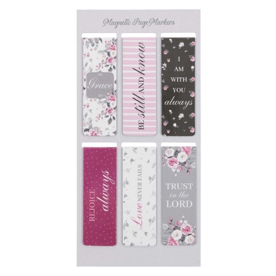 Imagen de Pink Roses Magnetic Bookmark Set