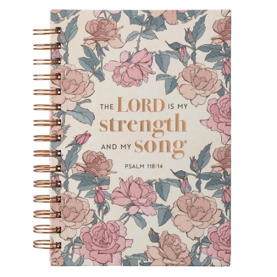 Imagen de My Strength and My Song Pink Rose Wirebound Journal - Psalm 118:14