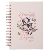 Imagen de Strength & Dignity Pink Butterfly Garden Large Wirebound Journal - Proverbs 31:25