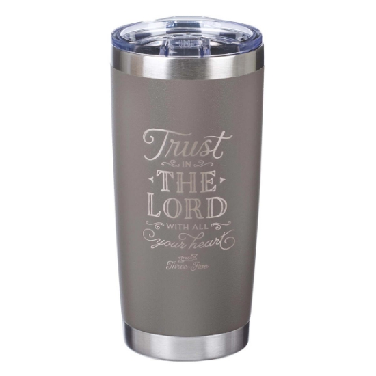 Imagen de Trust In The LORD Taupe Stainless Steel Mug - Proverbs 3:5