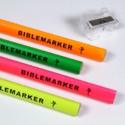 Imagen de 4 Piece Assorted Colors Jumbo Dry Highlighter Bible Markers with Sharpener