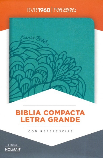 Imagen de Biblia RVR1960 Compacta Letra Grande, Aqua, simil piel