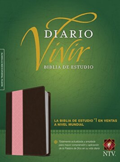 Imagen de Biblia de estudio del diario vivir NTV (SentiPiel, Café/Rosa, Índice, Letra Roja)
