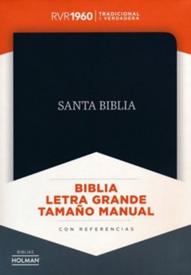 Imagen de Biblia RVR1960 Letra Grande Tamano Manual, negro piel fabricada