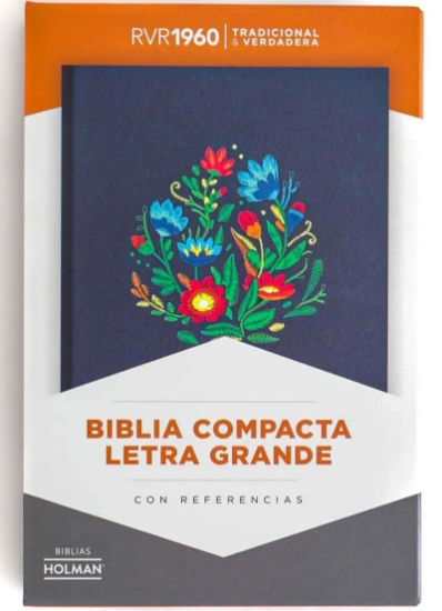 Imagen de Biblia RVR1960 Compacta, Letra Grande, Bordado sobre tela