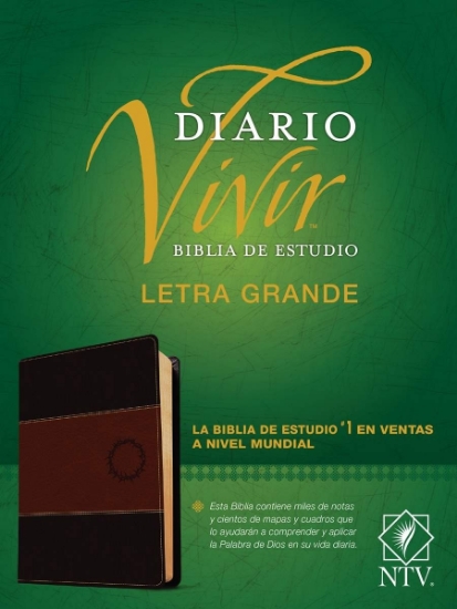 Imagen de Biblia de estudio del diario vivir NTV - Letra grande (SentiPiel, Cafe/Cafe claro, Letra Roja)