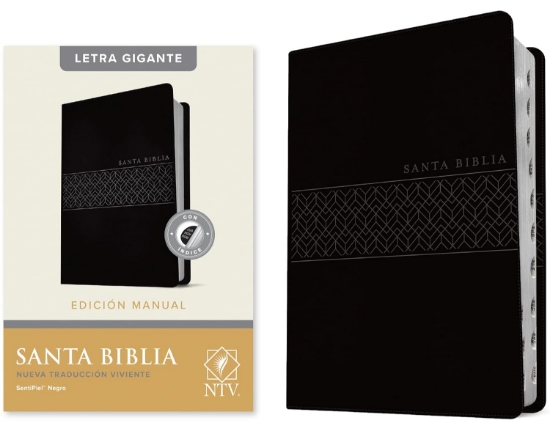 Imagen de Santa Biblia NTV, Edicion manual, letra gigante (SentiPiel, Negro, Letra Roja) - Con indice