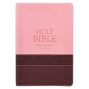 Imagen de Pink and Brown Large Print Faux Leather Thinline King James Version Bible