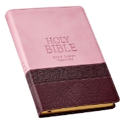 Imagen de Pink and Brown Large Print Faux Leather Thinline King James Version Bible