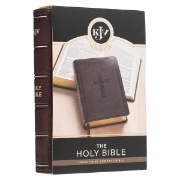 Imagen de Dark Brown Faux Leather Large Print Compact King James Version Bible