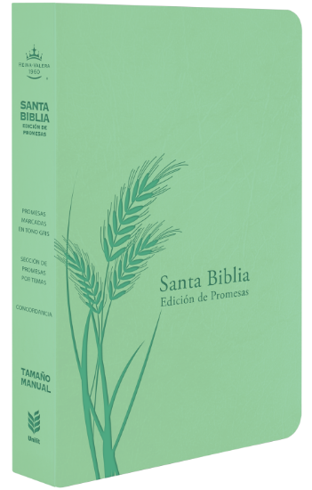 Imagen de Biblia de Promesas Reina-Valera 1960 / Tamaño Manual / Letra Grande / Piel Especial / Menta 