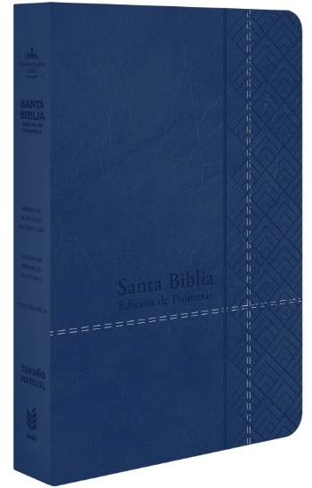 Imagen de Biblia de Promesas Reina-Valera 1960 / Tamaño Manual / Letra Grande / Piel Especial / Azul