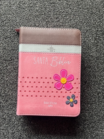 Imagen de Biblia RVR1960 025 cz PJR Primor Café/Beige/Rosa con flores