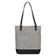 Imagen de The Plans Heather Gray Felt and Black Faux Leather Fashion Bible Tote Bag - Jeremiah 29:11