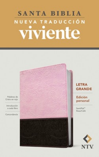 Imagen de Santa Biblia NTV, Edicion personal, letra grande (Semipiel, Rosa - Cafe)