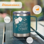 Imagen de Trust in the Lord Teal Floral Camp-Style Stainless Steel Travel Mug - Proverbs 3:5