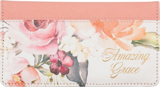 Imagen de Amazing Grace Rose Pink Faux Leather Checkbook Wallet