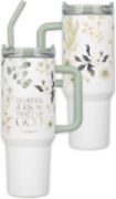 Imagen de Be Still Teal Meadow 40 Oz Tumbler with Reusable Straw - Psalm 46:10